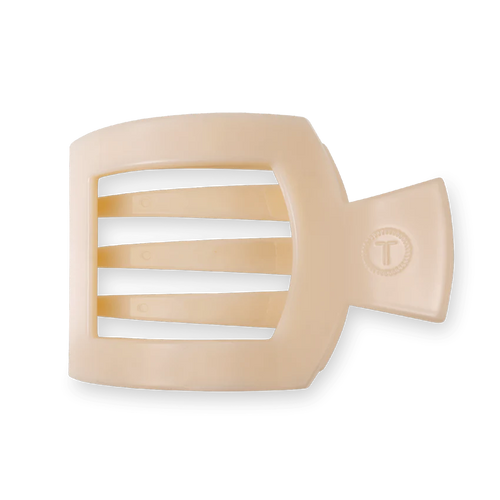 Large Teleties Flat Square Hair Clip - Almond Beige