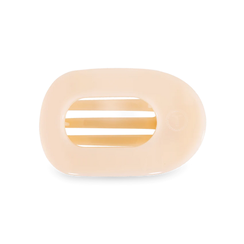 Small Teleties Flat Round Hair Clip - Almond Beige