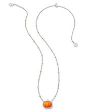 Load image into Gallery viewer, Kendra Scott Pumpkin Silver Short Pendant Necklace in Orange Mother of Pearl