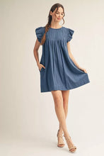 Load image into Gallery viewer, Country Summer Pleated Dress - Denim