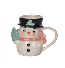 Load image into Gallery viewer, Vintage Pink Snowman Mugs