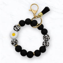 Load image into Gallery viewer, Beaded Daisy Flower Bracelet Keychain - Blue