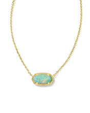 Load image into Gallery viewer, Kendra Scott Elisa Gold Pendant Necklace in Sea Green Chrysocolla
