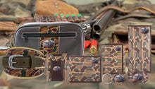 Load image into Gallery viewer, Mallard Men's Magnetic Front Pocket Old School Camo Leather Wallet.: Brown/Tan Camo