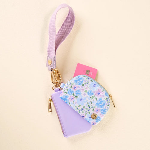 The Darling Effect Dynamic Duo Pouch Wristlet - Secret Garden Blue
