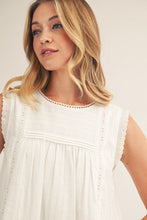 Load image into Gallery viewer, Sylvie Babydoll Top - White