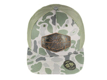 Load image into Gallery viewer, Dog Old School Camo Trucker Hat- Hand Burnished (Gr/Gray camo)