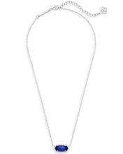 Load image into Gallery viewer, Kendra Scott Elisa Silver Pendant Necklace in Cobalt Cats Eye