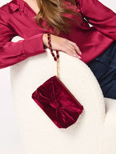 Load image into Gallery viewer, Bea Bow Wristlet - Wine