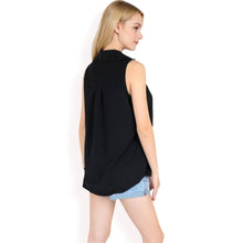 Load image into Gallery viewer, Sleeveless Button Top -White