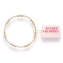 Load image into Gallery viewer, Beaded Blondes: ILY Bracelet in Gold: Extended 7.25 inch