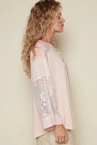 Lyla Floral Lace Top - Peach Blush