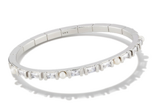 Load image into Gallery viewer, Kendra Scott Gracie Silver Bangle Bracelet in White Mix S/M