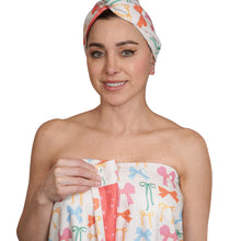 Load image into Gallery viewer, Bath Wrap - Mable Tan - Ribbons
