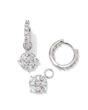 Load image into Gallery viewer, Kendra Scott Dira Silver Crystal Huggie Earrings in White Crystal