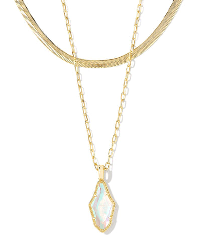 Kendra Scott Evelyn Gold Multi Strand Necklace in Rock Crystal Dichroic