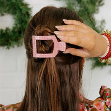 Load image into Gallery viewer, Small Teleties Flat Square Hair Clip - Laura Park Berry Cozy