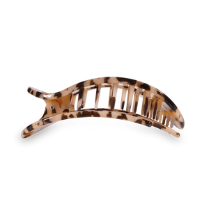 Large Teleties Flat Round Hair Clip - Blonde Tortoise