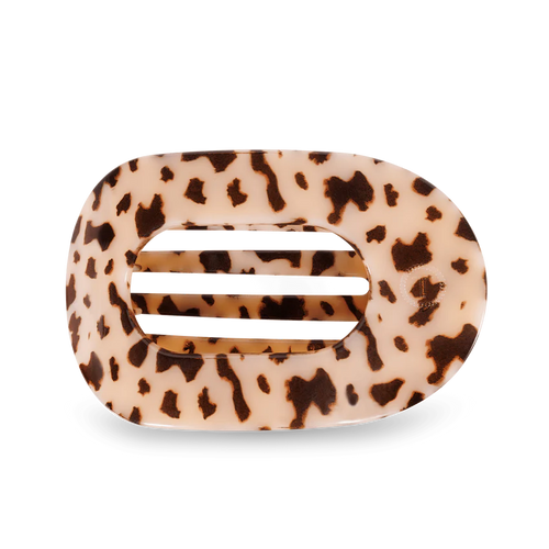 Large Teleties Flat Round Hair Clip - Blonde Tortoise
