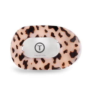 Large Teleties Flat Round Hair Clip - Blonde Tortoise