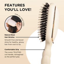 Load image into Gallery viewer, Teleties Boar Bristle Hair Brush - Tan
