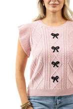 Load image into Gallery viewer, Ruffle Sleeve Bow Knit Top - Light Pink