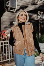 Load image into Gallery viewer, Quilted Ruffle Vests - Brown