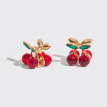 Load image into Gallery viewer, Kitsch Mini Rhinestone Claw Clips 2pc Set - Cherry