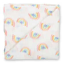 Load image into Gallery viewer, Somewhere Over the Rainbow Muslin Swaddle Blanket