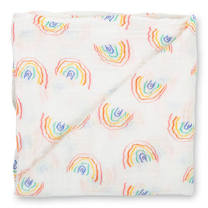 Somewhere Over the Rainbow Muslin Swaddle Blanket
