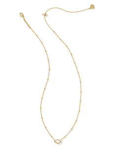 Kendra Scott Mini Abbie Gold Satellite Short Pendant Necklace in Ivory Mother of Pearl