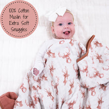 Load image into Gallery viewer, Oh Deer Muslin Baby Blanket
