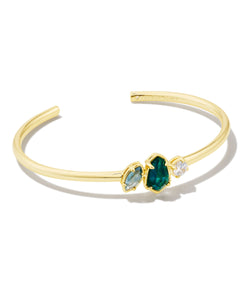 Kendra Scott Alexandria Gold Cuff Bracelet in Teal Green Mix