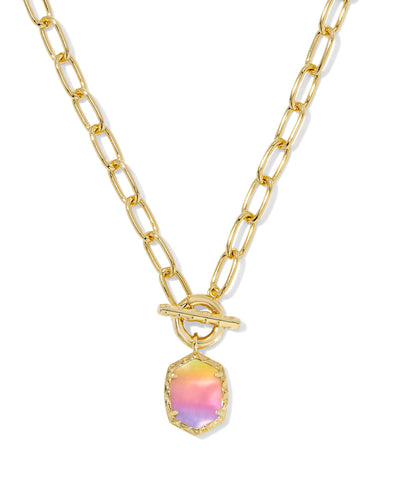 Kendra Scott Daphne Gold Chain Necklace in Sunrise Watercolor Illusion