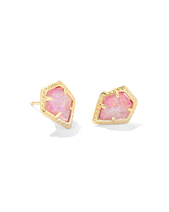 Kendra Scott Framed Gold Tessa Stud Earrings in Luster Rose Pink