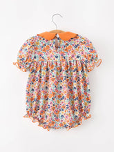 Load image into Gallery viewer, Fall Floral Smocked Petals Collar Girls Bubble Romper