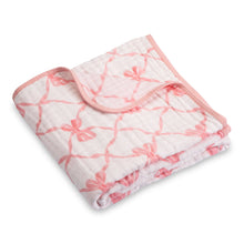 Load image into Gallery viewer, Beautiful Bows Muslin Baby Blanket