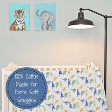 Load image into Gallery viewer, Rawr-Some Dino Muslin Swaddle Blanket