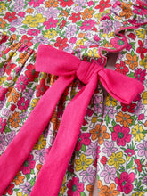 Load image into Gallery viewer, Hot Pink Bow Floral Girl Dress