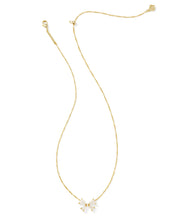 Load image into Gallery viewer, Kendra Scott Blair Gold Bow Small Short Pendant Necklace in Iridescent Drusy