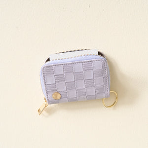 The Darling Effect Zip-Around Wallet - Periwinkle Check