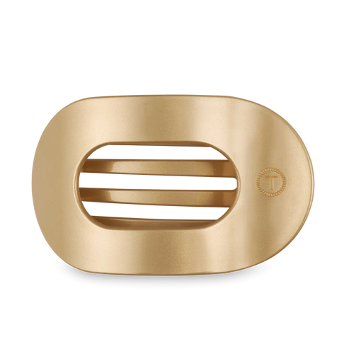 Large Teleties Flat Round Hair Clip - Champagne Toast