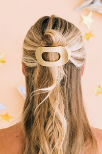 Small Teleties Flat Round Hair Clip - Champagne Toast