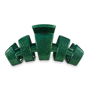 Large Teleties Hair Clip - Green Glitter