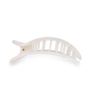 Large Teleties Flat Round Hair Clip - Coconut White