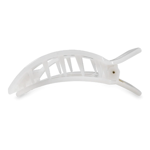 Large Teleties Flat Square Hair Clip - Coconut White