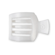 Load image into Gallery viewer, Medium Teleties Flat Square Hair Clip - Coconut White