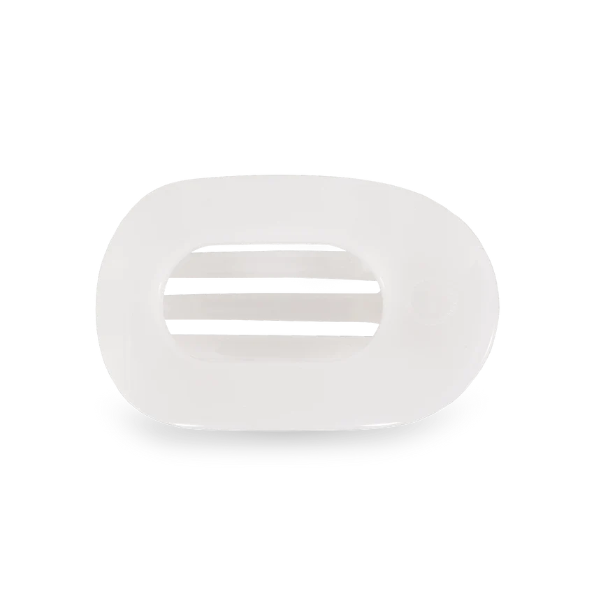 Small Teleties Flat Round Hair Clip - Coconut White