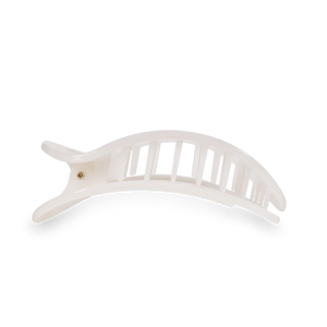 Small Teleties Flat Round Hair Clip - Coconut White