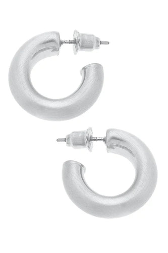 Canvas Coraline Hoop Earrings in Satin Silver